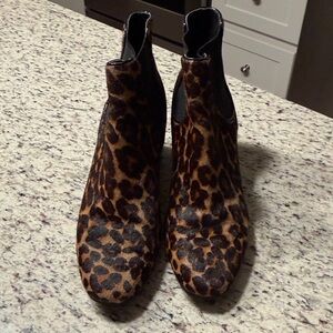 Anne Klein Leopard Print Ankle Booties